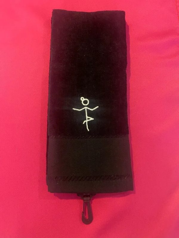 Golf towel black with white ballerina