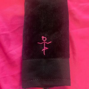 Golf towel black with pink ballerina